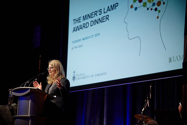 Carol Banducci presents at the 2018 Awards Dinner